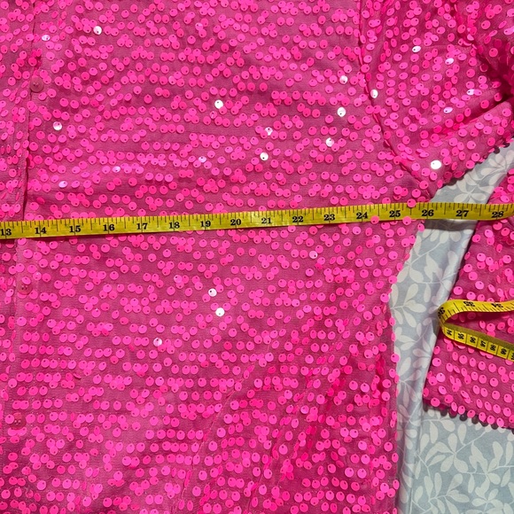 H&M Vibrant Pink Sequin Shirt Dress - Picture 7 of 7